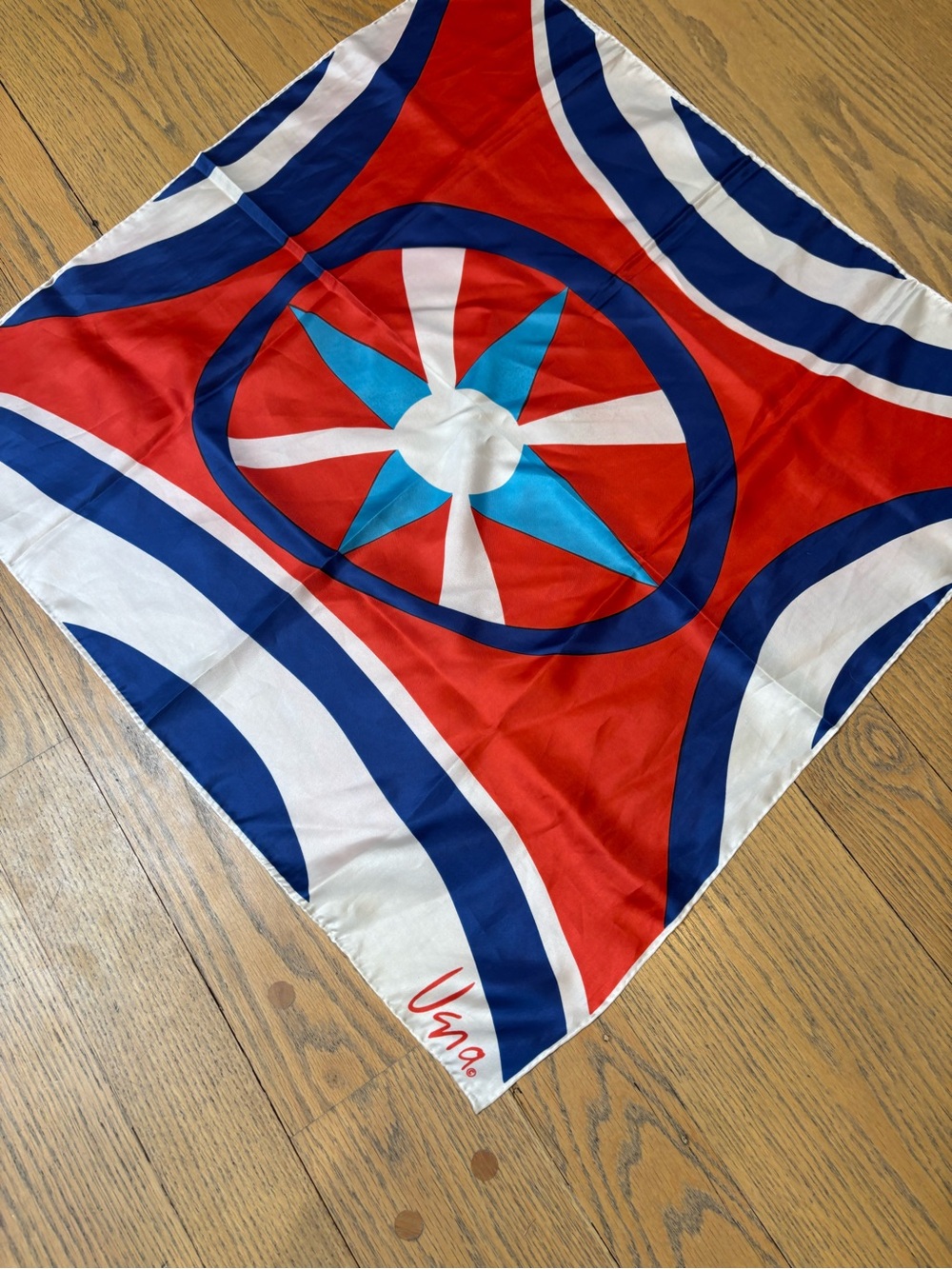 Vintage Vera Neumann scarf Red, Blue & White